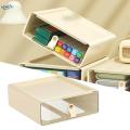 Desk Organizer Drawer, Stackable Storage Drawer ,Jewelry Case Portable Dustproof Desktop Stationery Organizer Cosmetics Storage Box for Office. 