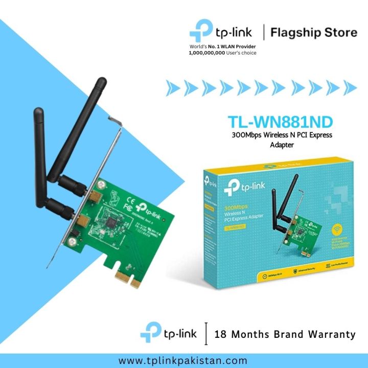 TP-Link Wi-Fi Card TL-WN881ND 300Mbps Wireless N PCI Express Adapter - 18 Months Brand Warranty