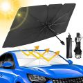 Universal Foldable Car Windshield Sun Shade Umbrella – Heat Insulation, UV Protection, Easy Pop-Up Design for Front Windows. 