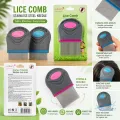 Premium Stainless Steel Lice & Nit Removal Comb, Fine Tooth Head Lice Comb with Comfortable Ergonomic Handle, Reusable Washable Hair Cleaning Tool for Children and Adults, Safe, Portable, Durable and Easy to Clean Design. 