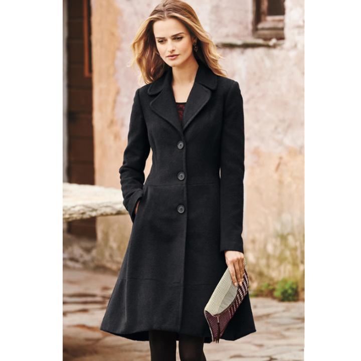 A&G-Long Coat For Women-Black