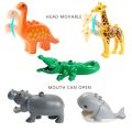 Animal Model Figures Compatible Duplo Big Size Building Block DIY Cartoon Animal Brick Educational Toy For Children. 