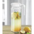 GLASS PITCHER 1.1 LITER Jug with lid 1.1 LITER   Water and Juice Glass Jug Pitcher with lid, 1-Pcs, 1.1-Liter, Hot Cold Water Pitcher Water Jug, Iced Tea, Milk and Juice Beverage Carafe, Lemon Jug. 