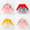 New Autumn olid Color Korean Edition Girl' Prince Dre 1-3 Year Old Children' Long leeve pliced Meh Dre Children' Clothing Cute weet Beauty Baby. 
