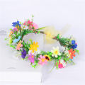 Flower Crown Hair Band Wedding Floral Headband Garland Ribbon Girl Hair Accessories Artificial Silk Flower Wreath Bride Women. 