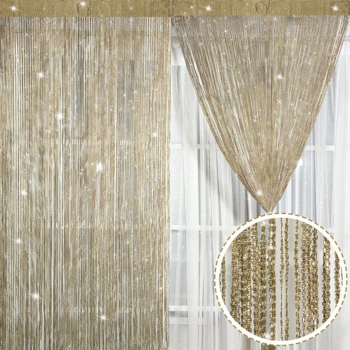 66%20Inches%20Decorative%20Glitter%20Shiny%20Tassel%20Flash%20String%20Walkthrough%20Door,%20Window,%20Divider%20Sheer%20Curtain%20-%20Image%202