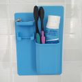 Shaver Shelf Bathroom Organizer Portable Multifunction Toothbrush Holder Toothpaste Rack Wall Mounted Silicone 21.5*14.5*4cm. 