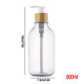 Kitchen Home With Case Pump Refillable Dispenser Bottle Bamboo Soap Hand. 