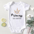 2 【HOT】 The Prince Has Arrived Printing Newborn Baby Boy Clothes Set Toddler Romper Summer 2022 New Born Jumpsuit Clothing For Newborns. 