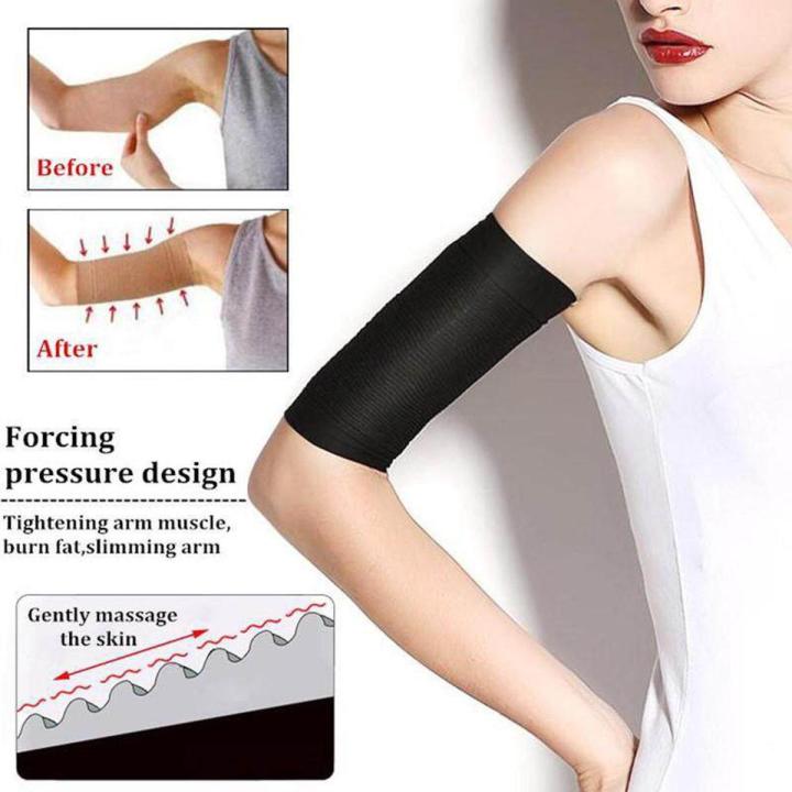 1 【Footprint】 2Pcs Black Fitness Sports Beam Arm Clothes, Thin Arms, Thin Arms, Sleeve Sleeves And Butterfly Arms Are Thin