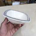 Set of 6 Durable Plastic Square Sweet Bowls, Non-Yellowing Melamine, Double Glazed, Microwave Safe, 16cm Diameter - Ideal for Soup, Desserts, Custard, Fruits, Kitchen Use. 
