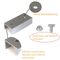 Aluminium Material Photovoltaic Rails Rail Connector for Mounting Photovoltaic Mounting Rail Pack of 2. 