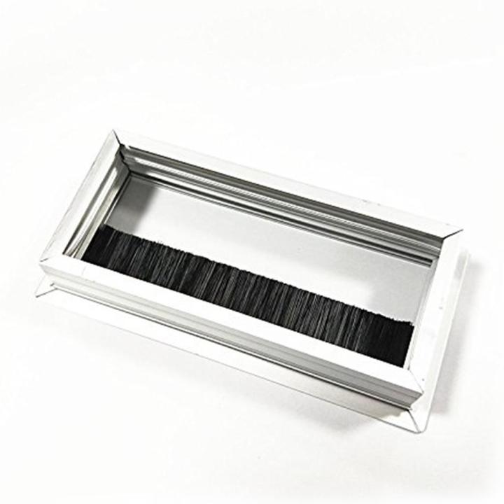 Computer%20Desk%20Office%20Table%20Wire%20Cap%20/%20Wire%20Cover%20Aluminium%20Rectangle%20with%20Black%20Brush%2011%20X%203%20-%20Image%204