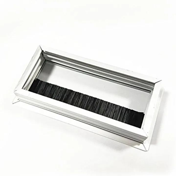 Computer%20Desk%20Office%20Table%20Wire%20Cap%20/%20Wire%20Cover%20Aluminium%20Rectangle%20with%20Black%20Brush%2011%20X%203%20-%20Image%204