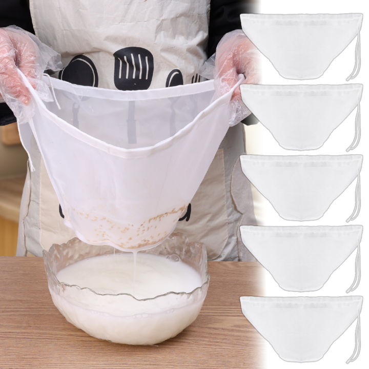 Reusable Mesh Strainer Juice Soy Milk Nut Milk Tea Nylon Filter Bag Bowl Shape Food Coffee Oil Yogurt Filter Net Mesh