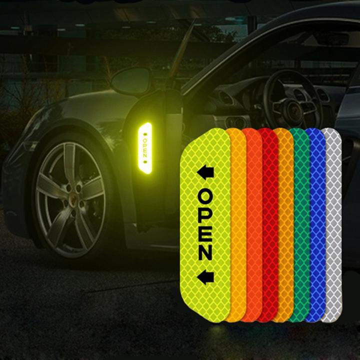 【HOT】 Reflective Car Accessories Door Sticker Safety Tape Decal Auto For Car Security Kwid Opel Astra H Emergency Triangle Car