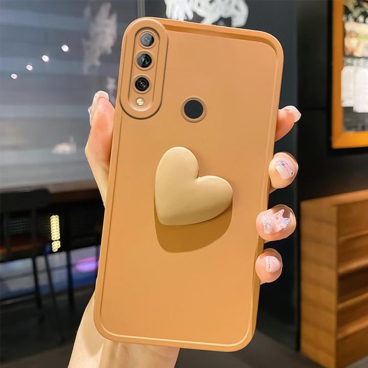 For Huawei P30 Lite Cover Fashion Klein Blue Love Heart Matte Phone Case Camera Lens Protection Soft Liquid Silicone Shockproof Protective Back Cover