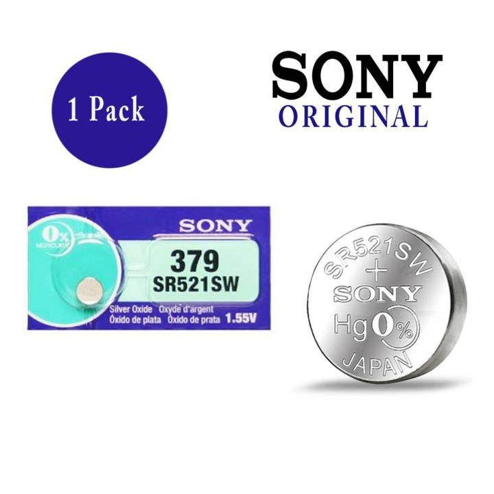 Sony Original SR521SW, 379  Batteries 1.55V Button Coin Cell MADE IN JAPAN - Also Replacement Same Model, D379, SR63, V379, AG0, SG0, 379, LR63, LR521, SR521