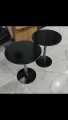 Round Dining Table, Side Table, Study Table, Wooden Pedestal Base, Small Circle Table for Kitchen Living Room Leisure Conference, 16 inches Top 20 Inches Height. 