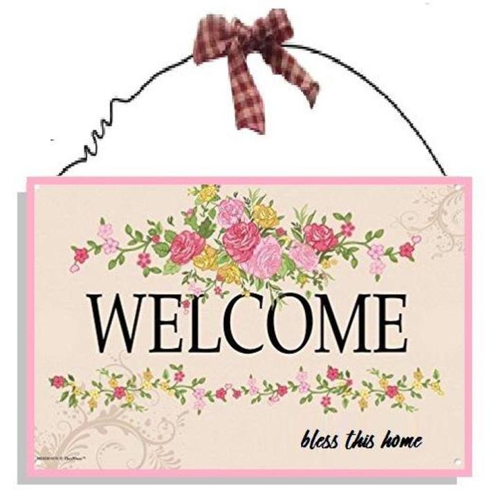 welcome sign home wall hanging size 5 x 8 inches