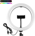 Colorful LED RGB Ring Light MJ26, MJ33, MJ36, MJ45 with 7 Ft Tripod Stand and Phone Holder, Multicolor Round Shape Light with Different Color Modes and Brightness Level for Phone Camera, Selfie Live Stream, Video Shooting and Makeup. 
