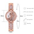 【ETOP】Women Luxury Full Crystal Quartz Watch  Fashion 3D Leopard Dial Stainless Steel Bracelet Wristwatch Female Clock Reloj Mujer. 