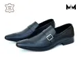 Pure Leather Handmade Shoes For Men - Color Black. 