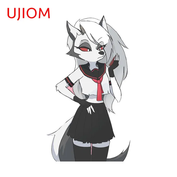 UJIOM Helluva Boss Loona School Uniform Furry Wall Stickers Bedroom Cartoon Decals Waterproof Living Room Wardrobe Decals