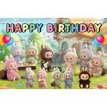Labubu Theme Banner - 36 Inch By 24 Inch - Birthday Banner - Multicolors - Unisex - Pack Of 1. 