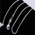 1MM 925 Sterling Silver Chain Fashion Sliver Necklace High Quality Snake Chain For Men And Women. 