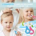 baby U Shape Silicon Toothbrush for kids, Portable Hand-Held Shaped Infant Soft Bristle 360 Degrees Mouthpiece tooth brush for toddlers. 