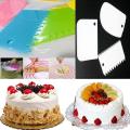 Cake Scraper Plastic 3Pcs Set Icing Comb Dough Cutter & Smoother. 