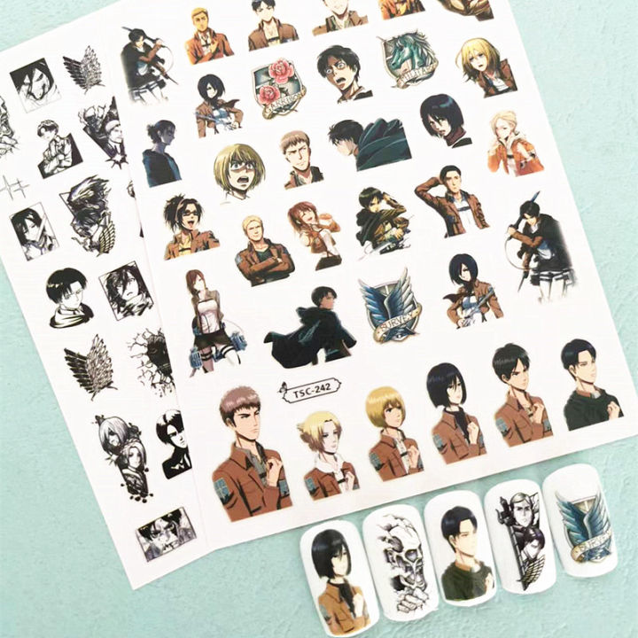 Anime Attack On Titan 3D Self Adhesive Decal Tools DIY Decoration Tools Shingeki no Kyojin Nail Sticker TSC series 292
