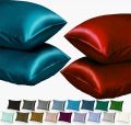 PACK OF 2 Satin Silk Pillow Covers For Hair & Soft Skin Care | Protection For Hair Damage Best Quality Silky Pillow Cases By Home Essentials. 