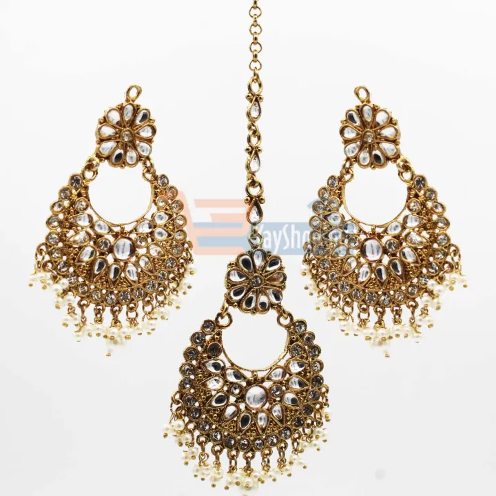 Antique%20Gajra%20Earring%20&%20Tikka%20For%20Girls%20&%20Women%20-%20Image%203