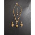 Light Weight Artificial Gold Necklace Set With Earrings For Beautiful Girls & Woman. 