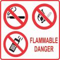 Danger Flammable Caution Sign Safety Stickers Petroleum Industry Petrol Pump Vinyl Sticker. 
