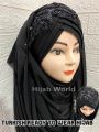 Elegant Turkish Muslim Hijab islamic Wear veil Embroidery Beautiful instant Scarf. 
