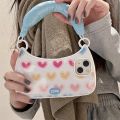 Cute Shoulder Bag Phone Case For apple iPhone 11 12 13 14 Pro Max 14pro Soft Cover Wrtst Strap Girly Heart Pink Shell Bracelet. 