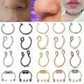 1PC Women Piercing Nose Ring Hoop Septum Non Piercing Clip Rock HipHoop Stainless Steel Magnet Fashion Punk Body Jewelry. 