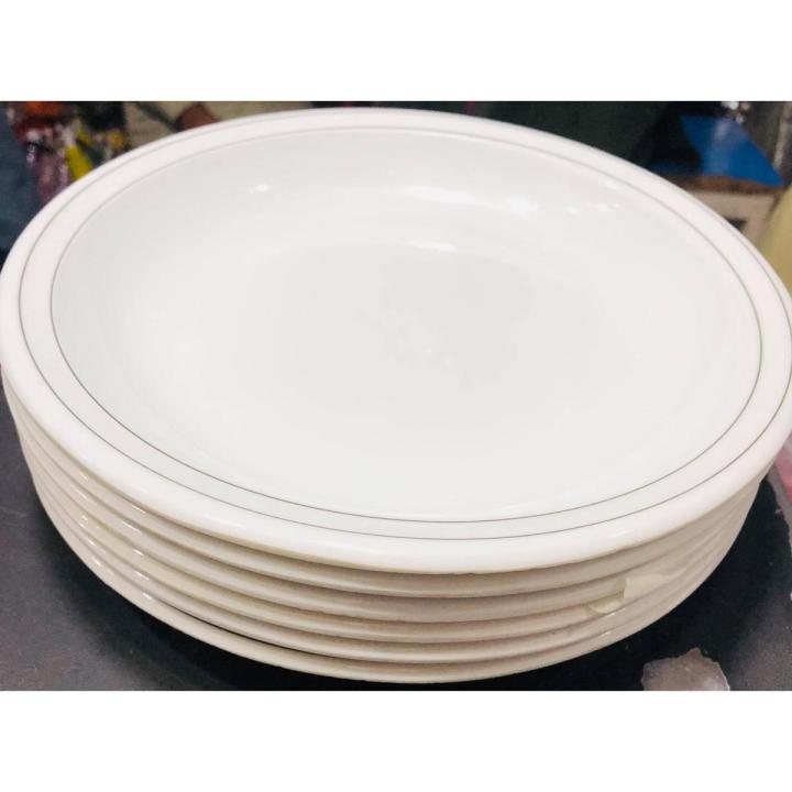 Plates - Dinner Plates Melamine Size 9 inches - Curry Plates Double Glazed Large  (Set of 6)