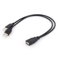 New USB 2.0 1 Female To 2 Male Y-Splitter Data Sync Charging Extension Cable. 