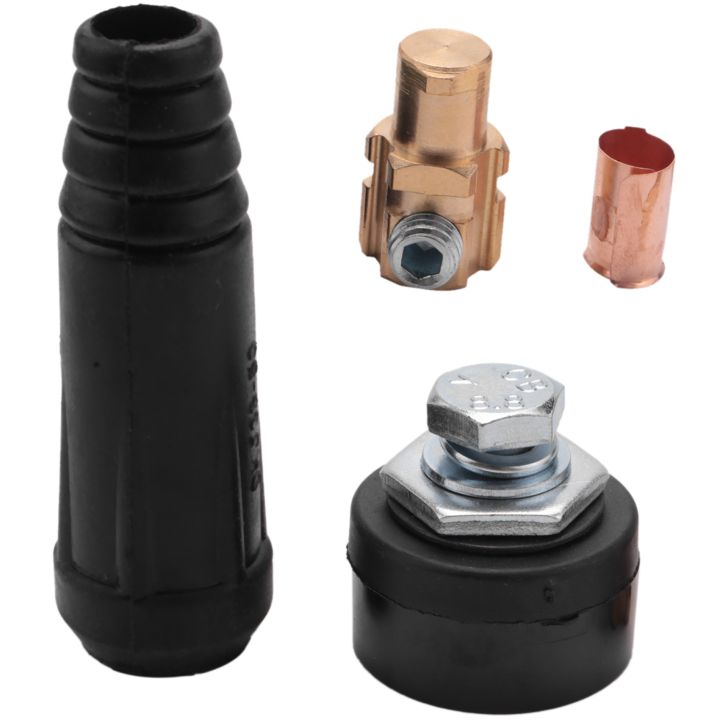 Spreeshop 1 Set of Black European Style Electric Welding Machine Cable Connector DKJ 35-50 Quick Connector Plug Socket