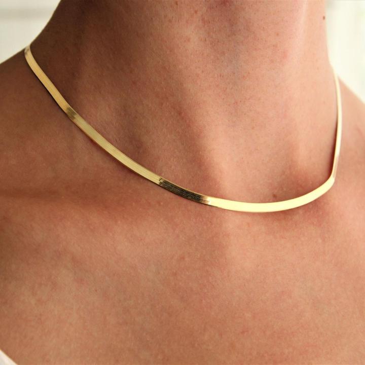 Golden%20snake%20chain%20/%20gold%20choker%20/%20High%20quality%20Flat%20snake%20chain%20/%20gold%20necklace%20/%20925%20Sterling%20Silver%20/%20gold%20chain%20-%20Image%202