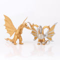 4pcs/set Machinery Godzilla Gojira Action Figure three-headed dragon Gold Hand Dolls Collection Model. 