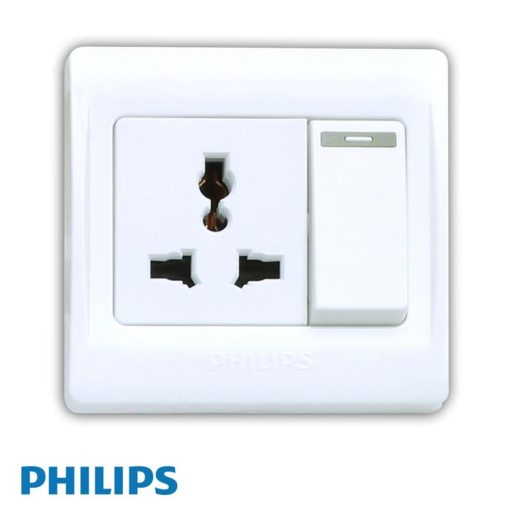 Philips - Eco Q2 Universal 3 Pole Socket with 10A W Switch