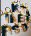 Handmade Resin Alphabet Keychain A-Z Letter. 