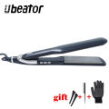 Ubeator - LED Display Ceramic Glaze Hair Straightener Flat Iron Electric Straightening Iron-593-Black. 