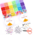 Clay & Glass Beads Jewelry Making Kit with Tools Creative DIY Bracelet & Ring Set for Kids. 