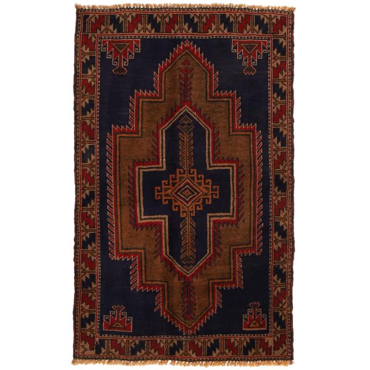 Authentic Hand-Woven Turkish Design Super Quality Home Decor Blue Color Qaleen  2'8 x 4'5 (ft)  #R19640